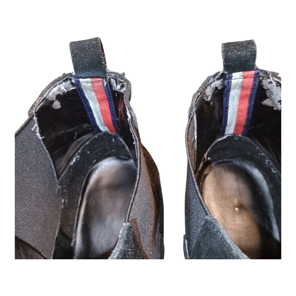 SOLD Tommy Hilfiger Black Suede Wedge Heel Boots Size 9 1/2 M - Picture 5 of 7